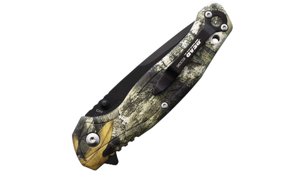 Bear &amp; Son Cutlery Brisk 2.0 RT Ed A/O Folding Knife, 4.5in Closed, 3.5in Black Finish Stainless Steel Blade, Realtree Edge Camo Synthetic Handle, 61537