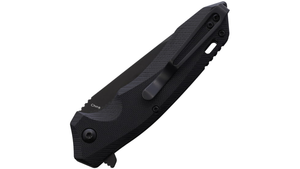 Bear &amp; Son Cutlery Sideliner Tanto Folding Knife, 4.5in Closed, 3.5in Black Finish Stainless Tanto Blade, Black G10 Handle, 61535