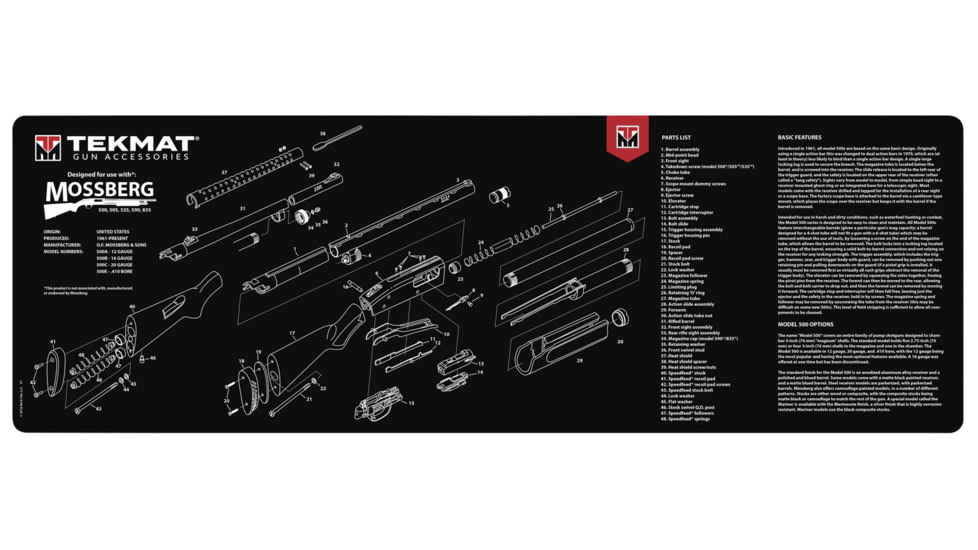 BECK TEK, LLC TEKMAT TEKR36MOSSBERGG Mossberg Shotgun Shotgun Cleaning Mat 12