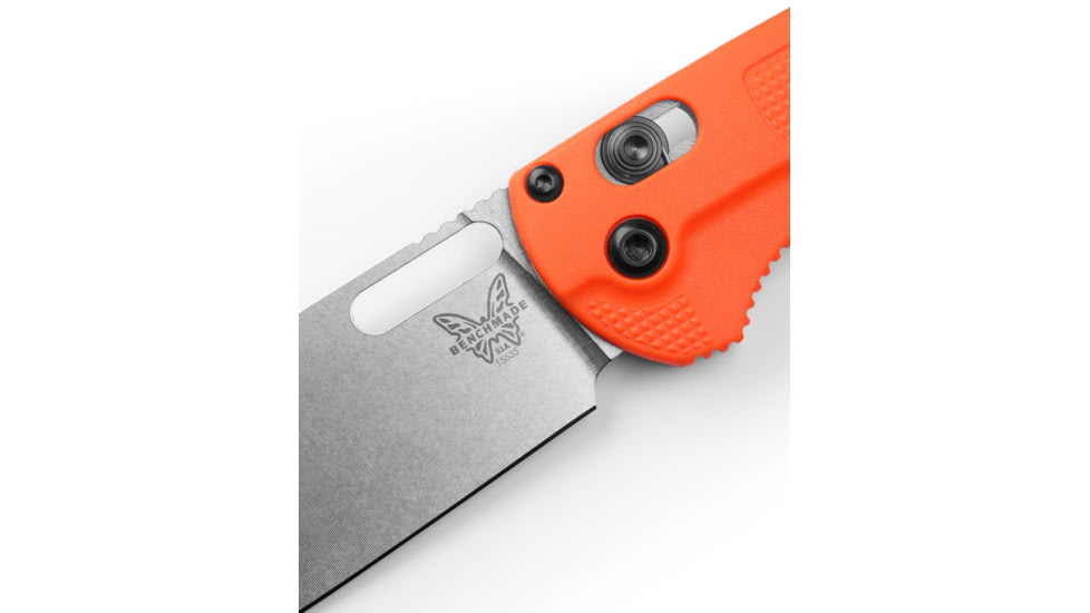 Benchmade 15535 Taggedout Folding Knife, 3.5in, CPM-154 58-61 HRC, Reversible Tip-Up, Orange, 15535