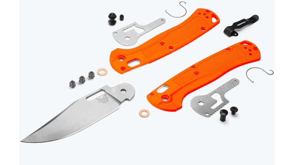 Benchmade 15535 Taggedout Folding Knife, 3.5in, CPM-154 58-61 HRC, Reversible Tip-Up, Orange, 15535
