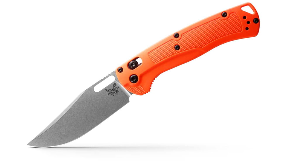 Benchmade 15535 Taggedout Folding Knife, 3.5in, CPM-154 58-61 HRC, Reversible Tip-Up, Orange, 15535