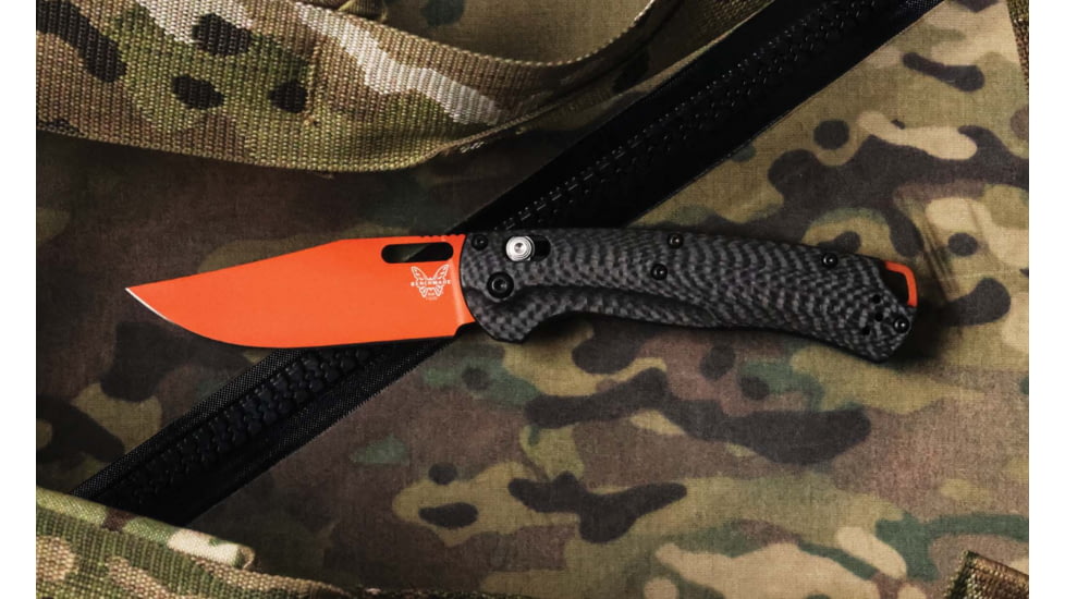 Benchmade 15535OR-01 Taggedout Folding Knives, 3.5 in, CPM-MagnaCut Steel, Hunting, Black Handle, 15535OR-01