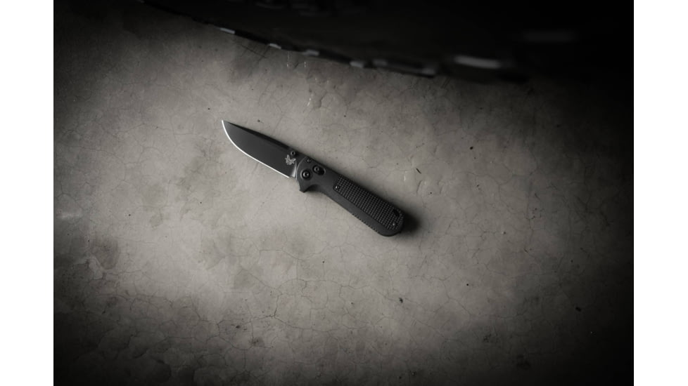 Benchmade 430 Model Folding Knife, 3.55 in, CPM-D2 Steel, Drop Point Blade, Grivory, Black Handle, Black/Black, 8.29 in, 430BK-02