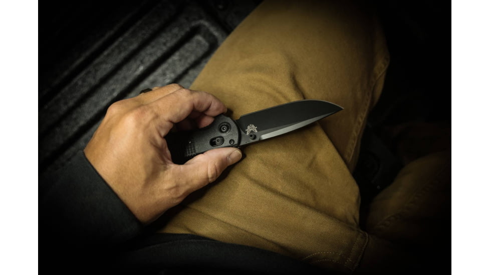 Benchmade 430 Model Folding Knife, 3.55 in, CPM-D2 Steel, Drop Point Blade, Grivory, Black Handle, Black/Black, 8.29 in, 430BK-02