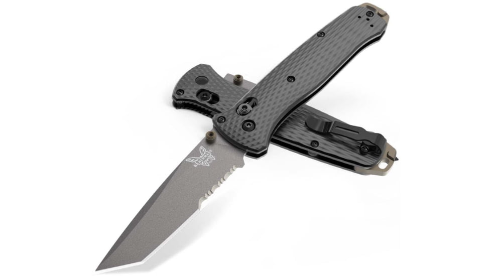 Benchmade 537SGY-03 Bailout Folding Knives, 3.38 in, CPM-M4 Steel, Tactical, Black Handle, 537SGY-03