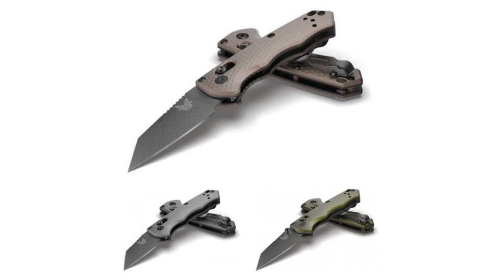 Benchmade Auto Immunity 2.5in Folding Knife, Burnt Bronze, Charcoal Grey, Woodland Green