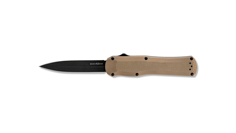 Benchmade Autocrat Automatic Folding Knife, 3.71in, Double Edge Blade, Coyote Brown Handle, 3400BK-2