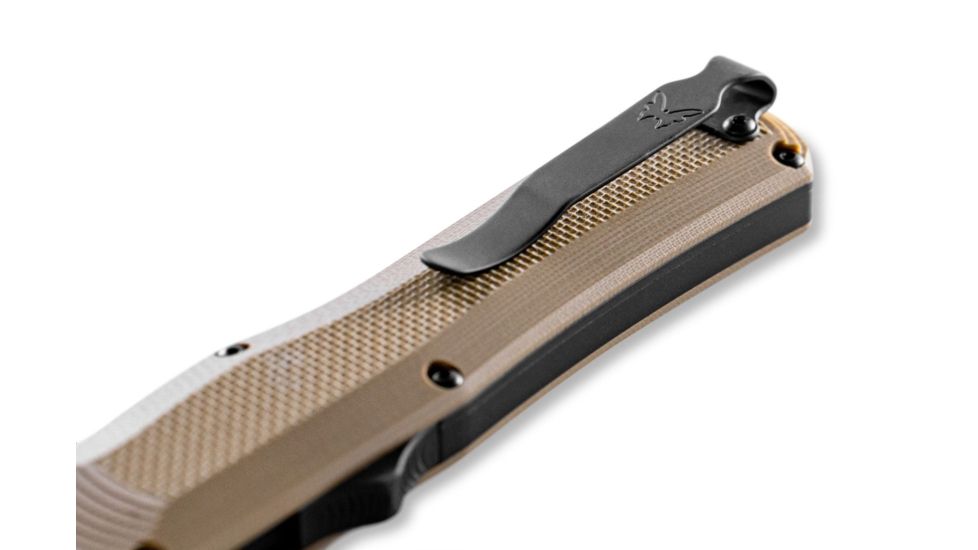Benchmade Autocrat Automatic Folding Knife, 3.71in, Double Edge Blade, Coyote Brown Handle, 3400BK-2