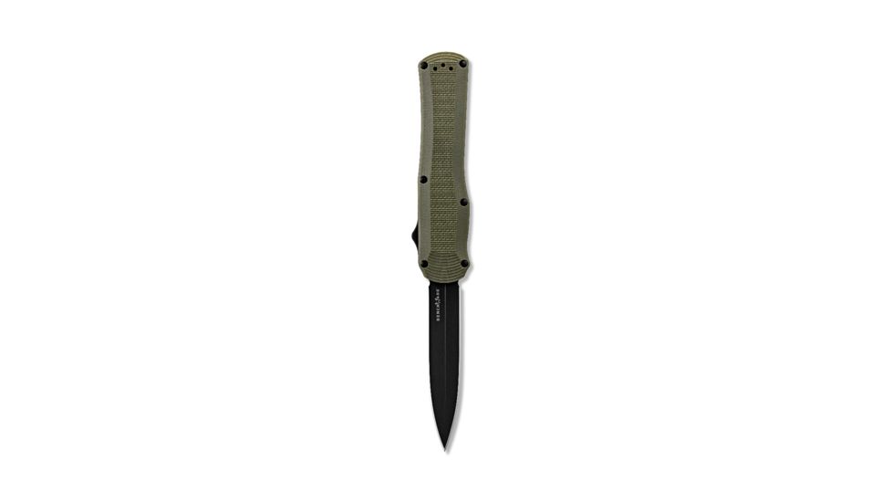 Benchmade Autocrat Automatic Folding Knife, 3.71in, Double Edge Blade, Olive Drab Handle, 3400BK-1