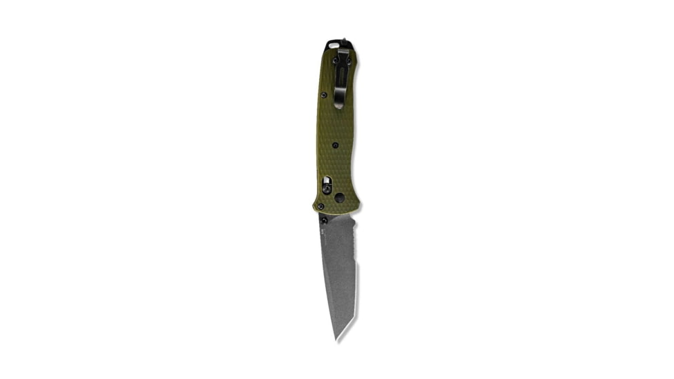 Benchmade Bailout Folding Knife, 3.38in, CPM-M4 Serrated Tanto Blade, Woodland Green Handle, 537SGY-1