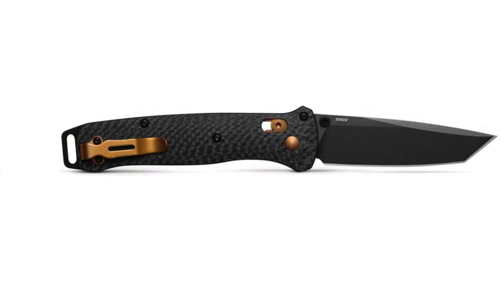 Benchmade Bailout Folding Knife, 3.38in, CPM-S90V Stainless Steel, Tanto, Carbon Fiber, Black, 537BK-10