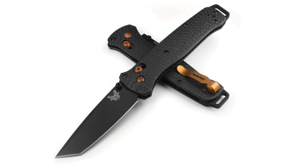 Benchmade Bailout Folding Knife, 3.38in, CPM-S90V Stainless Steel, Tanto, Carbon Fiber, Black, 537BK-10