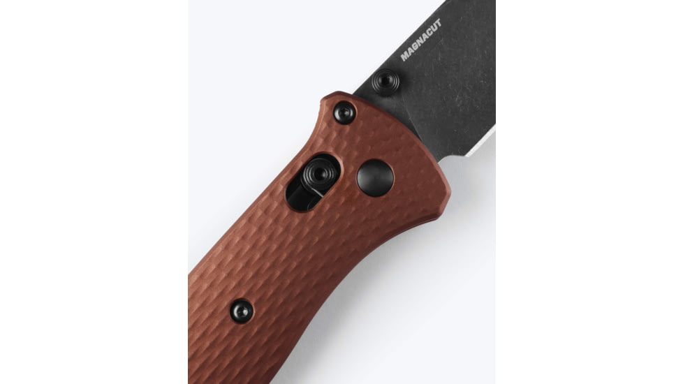 Benchmade Bailout Folding Knife, 3.38in, Plain, CPM-Magnacut Stainless Steel, Tanto, 6061-T6 Aluminum, Burnt Copper, 537BK-07