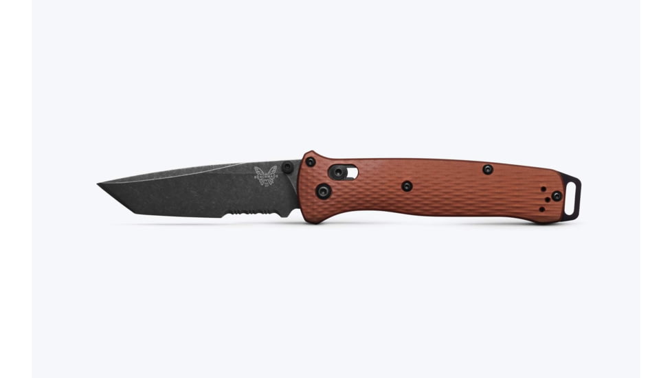 Benchmade Bailout Folding Knife, 3.38in, Serrated, CPM-Magnacut Stainless Steel, Tanto, 6061-T6 Aluminum, Burnt Copper, 537SBK-07