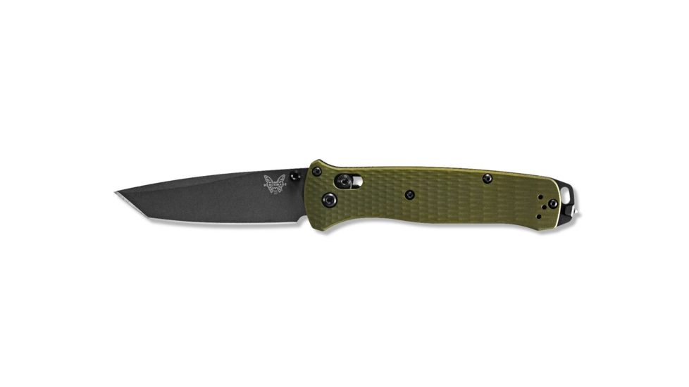 Benchmade Bailout Folding Knife, 3.38in, CPM-M4 Non Serrated Tanto Blade, Woodland Green anodized 6061-T6 aluminum handle, 537GY-1
