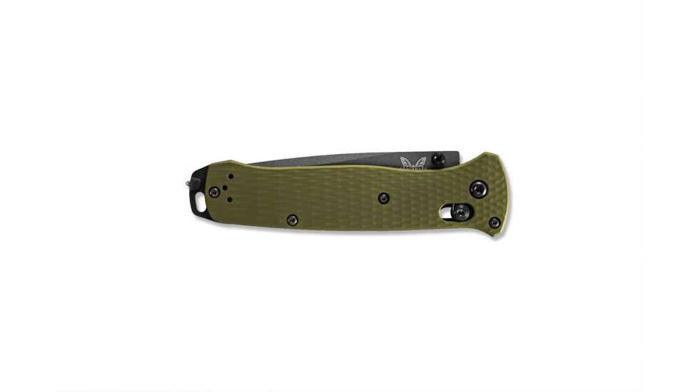 Benchmade Bailout Folding Knife, 3.38in, CPM-M4 Non Serrated Tanto Blade, Woodland Green anodized 6061-T6 aluminum handle, 537GY-1