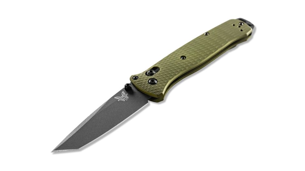 Benchmade Bailout Folding Knife, 3.38in, CPM-M4 Non Serrated Tanto Blade, Woodland Green anodized 6061-T6 aluminum handle, 537GY-1