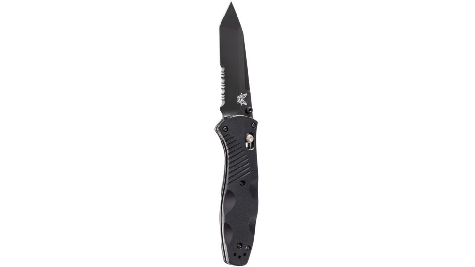 Benchmade Barrage Osborne Knife, Combo Edge BK Coated Tanto Blade &amp; Black Handle 583SBK