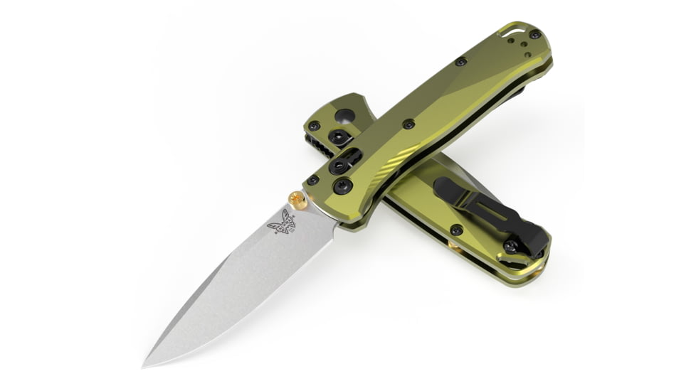 Benchmade Blue Class Mini Bugout Folding Knife, 2.82in, CPM S90V Stainless Steel, Aluminum, WoOlive Drabland Green, 533SL-10