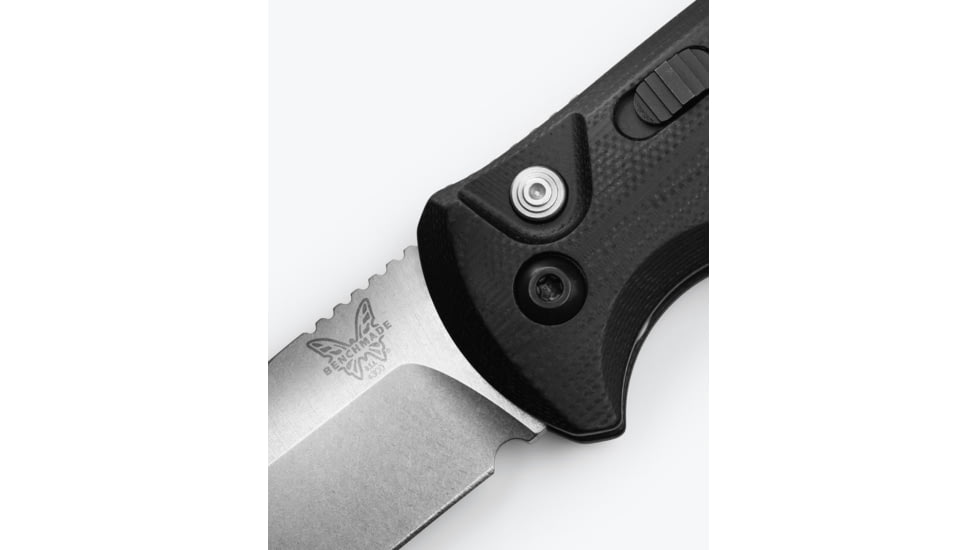 Benchmade CLA Auto Automatic Folding Knife, 3.4in, Drop-Point Blade, Black Handle, Satin Blade, 4300