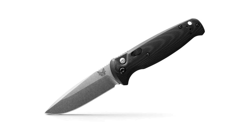 Benchmade CLA Auto Automatic Folding Knife, 3.4in, Drop-Point Blade, Black Handle, Satin Blade, 4300