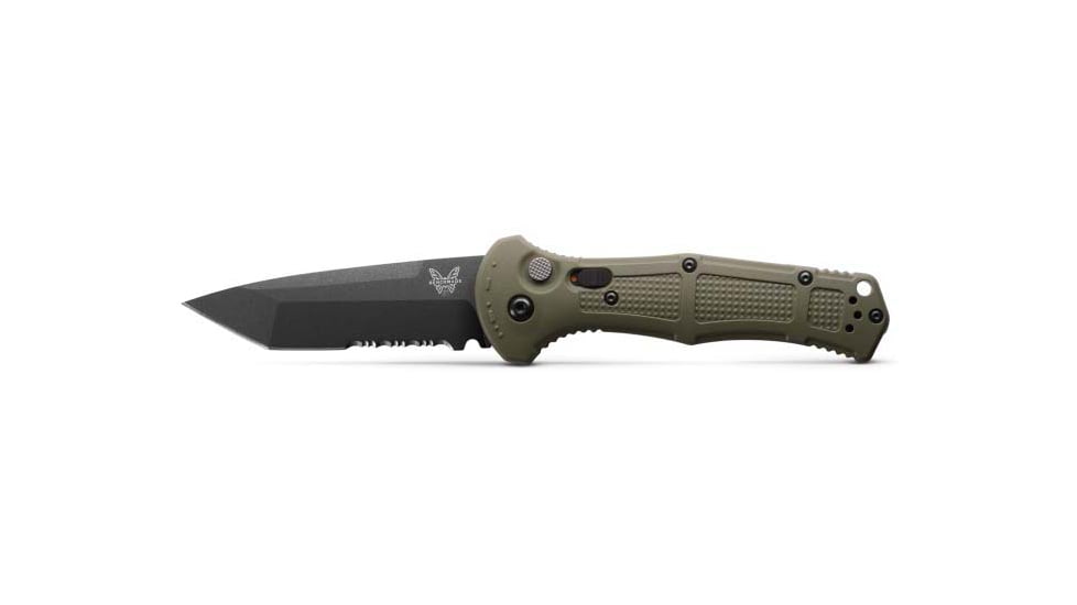 Benchmade Claymore Automatic Folding Knife, 3.6in, CPM-D2, Tanto, Grivory Ranger Green, 9071SBK-1