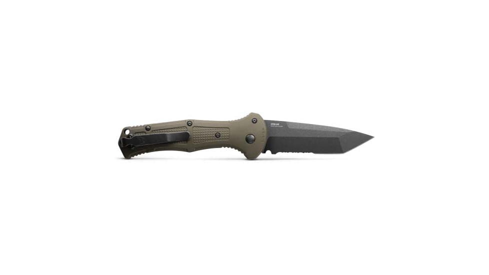 Benchmade Claymore Automatic Folding Knife, 3.6in, CPM-D2, Tanto, Grivory Ranger Green, 9071SBK-1