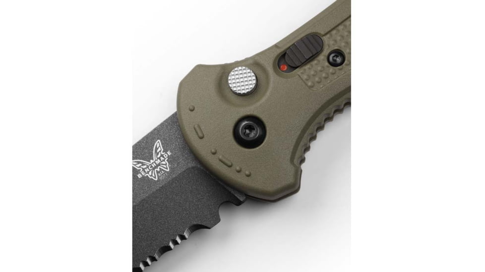 Benchmade Claymore Automatic Folding Knife, 3.6in, CPM-D2, Tanto, Grivory Ranger Green, 9071SBK-1