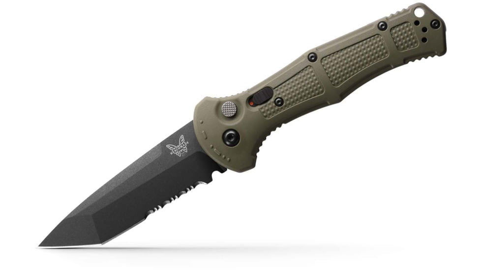 Benchmade Claymore Automatic Folding Knife, 3.6in, CPM-D2, Tanto, Grivory Ranger Green, 9071SBK-1