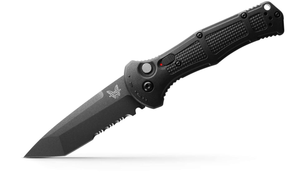 Benchmade Claymore Automatic Folding Knife, 3.6in, CPM-D2, Tanto, Grivory Black, 9071SBK