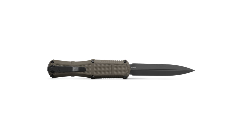 Benchmade Claymore OTF Dagger Automatic Folding Knife, 3.89in, CPM-D2 Steel, Dagger Blade, Grivory Ranger Green, 3370GY-1