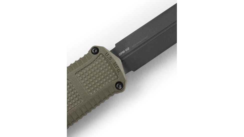 Benchmade Claymore OTF Dagger Automatic Folding Knife, 3.89in, CPM-D2 Steel, Dagger Blade, Grivory Ranger Green, 3370GY-1