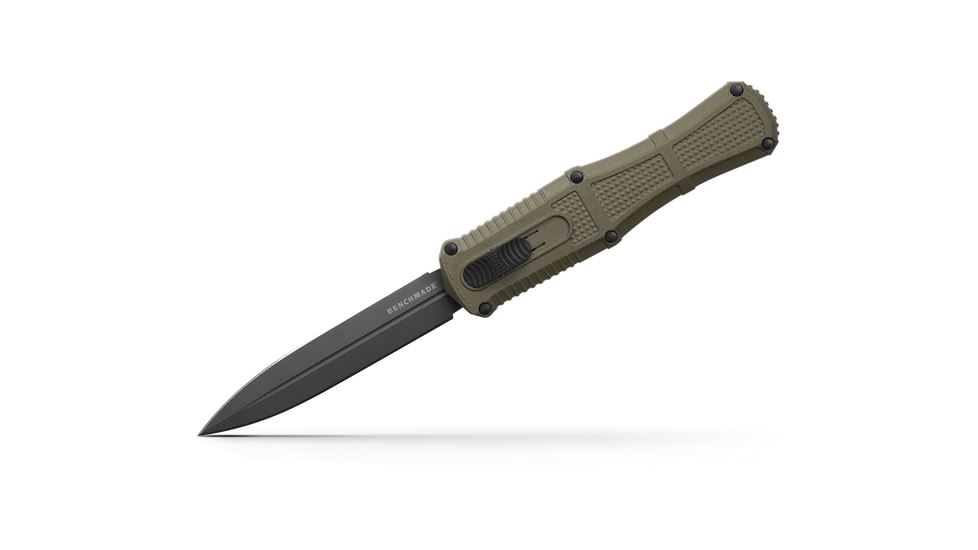 Benchmade Claymore OTF Dagger Automatic Folding Knife, 3.89in, CPM-D2 Steel, Dagger Blade, Grivory Ranger Green, 3370GY-1