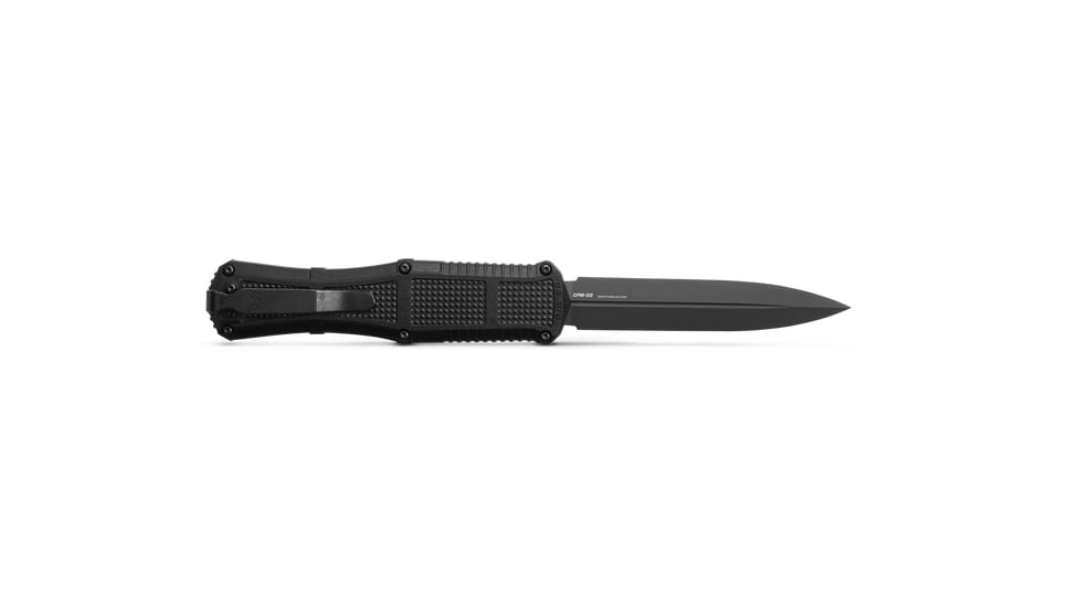 Benchmade Claymore OTF Dagger Automatic Folding Knife, 3.89in, CPM-D2 Steel, Dagger Blade, Grivory Black,  3370GY