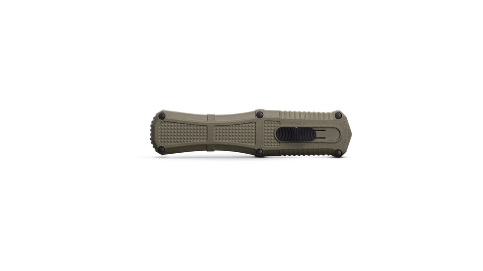 Benchmade Claymore OTF Dagger Automatic Folding Knife, 3.89in, CPM-D2 Steel, Dagger Blade, Serrated, Grivory Ranger Green, 3370SGY-1