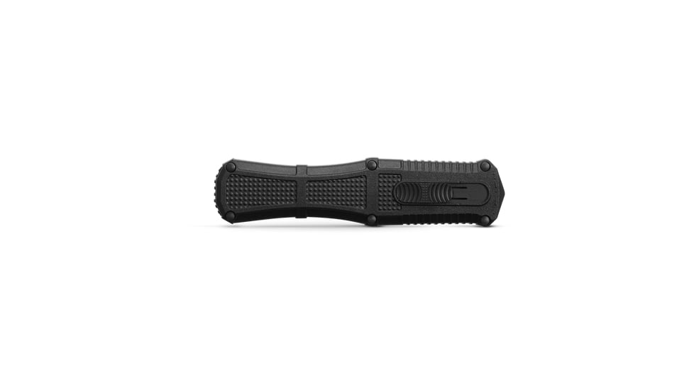 Benchmade Claymore OTF Dagger Automatic Folding Knife, 3.89in, CPM-D2 Steel, Dagger Blade, Serrated, Grivory Black, 3370SGY