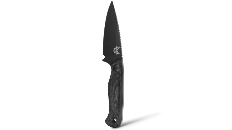 Benchmade Dacian Fixed Blade Knife, 3.54in, CPM-Magnacut Stainless Steel, Spear-Point, Micarta, Black Canvas, Black Sheath, 203BK-02