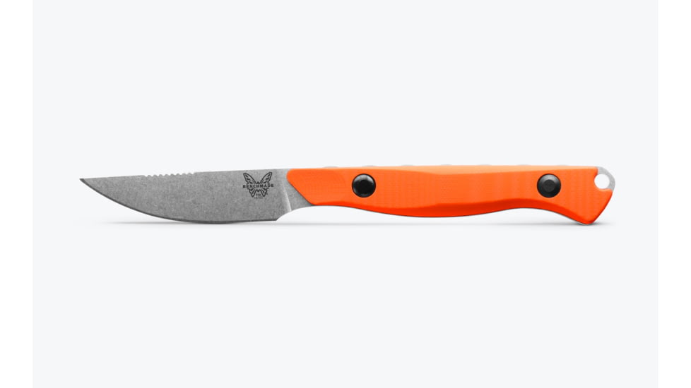 Benchmade Flyway Fixed Blade Knife, 2.7in, CPM-154 Stainless Steel, Straight Back Blade, G10, Orange Handle, 15700