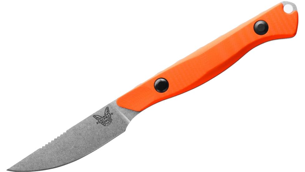 Benchmade Flyway Fixed Blade Knife, 2.7in, CPM-154 Stainless Steel, Straight Back Blade, G10, Orange Handle, 15700