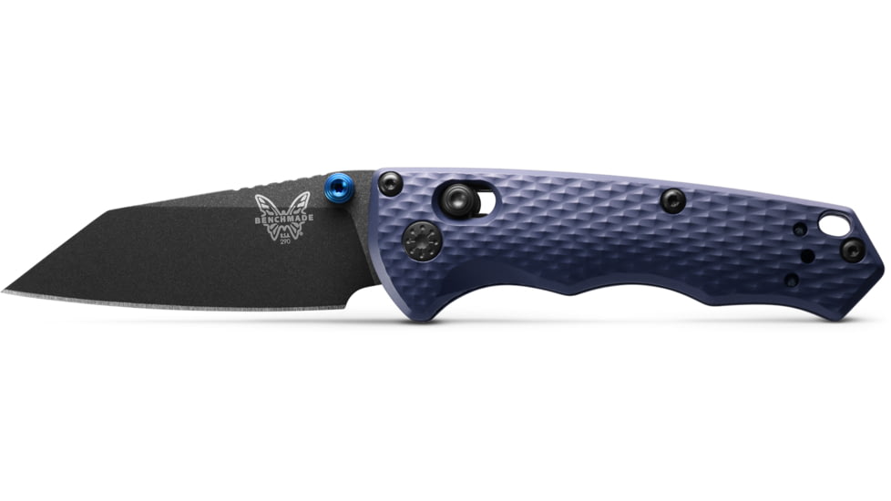 Benchmade Full Immunity Folding Knife, 2.5in, CPM-M4 Cobalt Black Cerakote, Wharncliffe Blade, Crater Blue Aluminum Handle, 290BK
