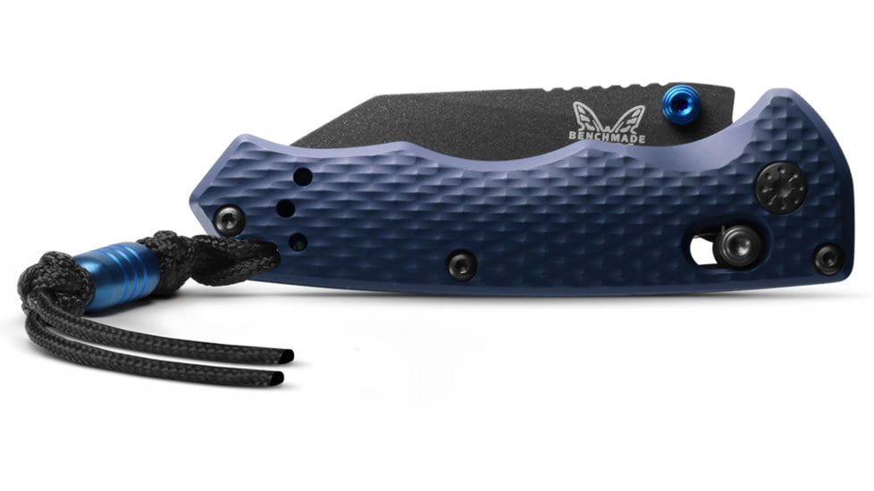 Benchmade Full Immunity Folding Knife, 2.5in, CPM-M4 Cobalt Black Cerakote, Wharncliffe Blade, Crater Blue Aluminum Handle, 290BK