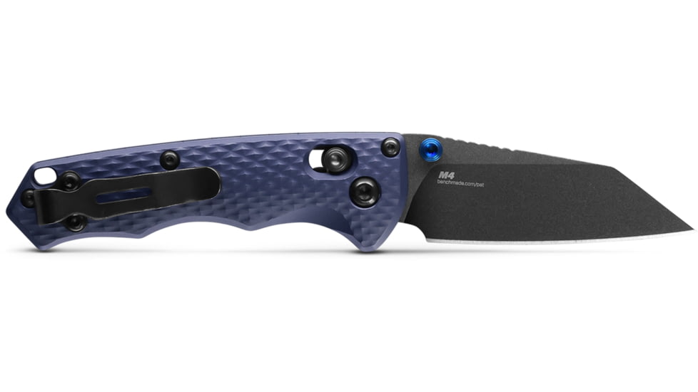 Benchmade Full Immunity Folding Knife, 2.5in, CPM-M4 Cobalt Black Cerakote, Wharncliffe Blade, Crater Blue Aluminum Handle, 290BK