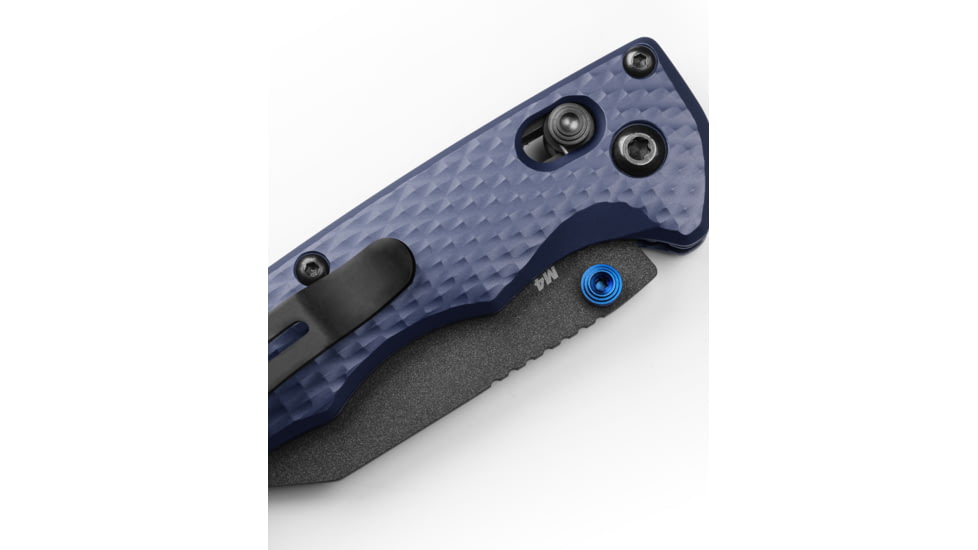 Benchmade Full Immunity Folding Knife, 2.5in, CPM-M4 Cobalt Black Cerakote, Wharncliffe Blade, Crater Blue Aluminum Handle, 290BK