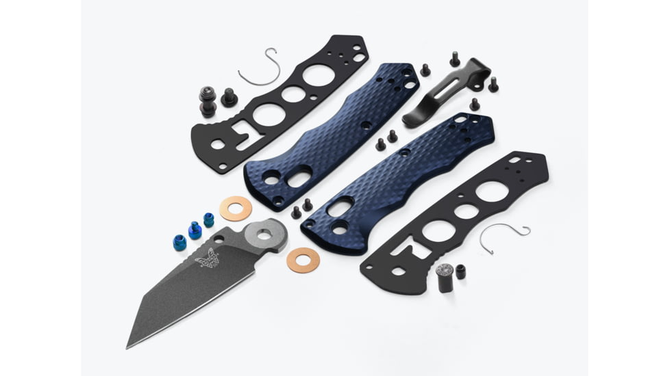 Benchmade Full Immunity Folding Knife, 2.5in, CPM-M4 Cobalt Black Cerakote, Wharncliffe Blade, Crater Blue Aluminum Handle, 290BK