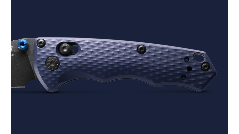 Benchmade Full Immunity Folding Knife, 2.5in, CPM-M4 Cobalt Black Cerakote, Wharncliffe Blade, Crater Blue Aluminum Handle, 290BK