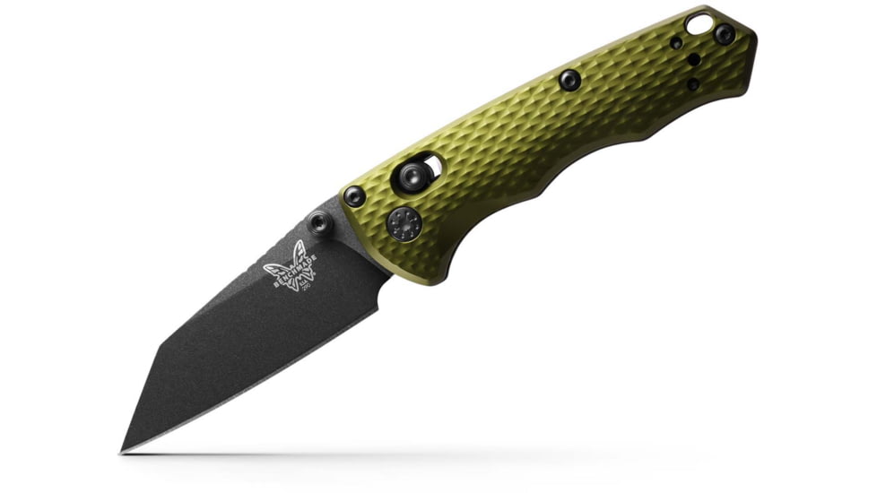Benchmade Full Immunity Folding Knife, Axis, Stud, 2.5in, CPM-M4, Wharncliffe Blade, Woodland Green Aluminum Handle, 290BK-2