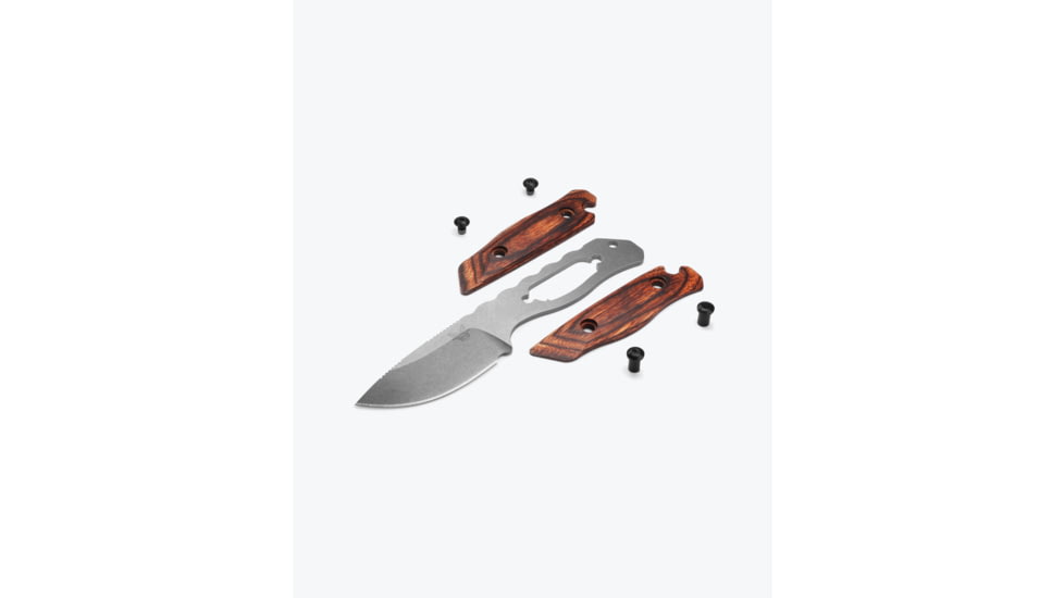Benchmade Hidden Canyon Hunter Fixed Blade Knife, 2.79in, CPM-S30V Stainless Steel, Drop Point Blade, Laminated Wood Handle, 15017