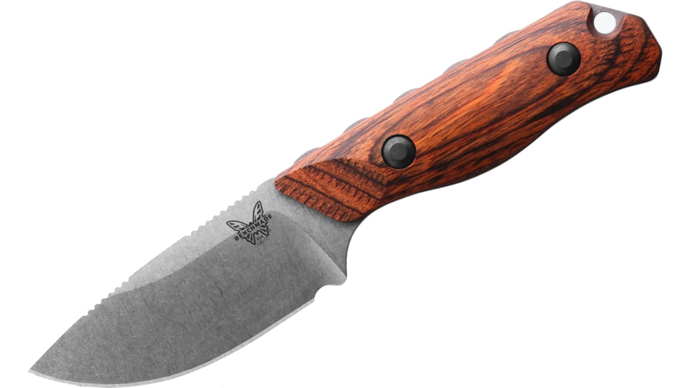 Benchmade Hidden Canyon Hunter Fixed Blade Knife, 2.79in, CPM-S30V Stainless Steel, Drop Point Blade, Laminated Wood Handle, 15017