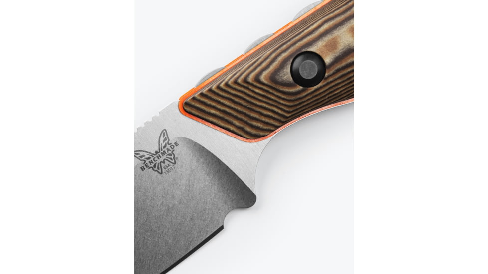 Benchmade Hidden Canyon Hunter Fixed Blade Knife, 2.79in, CPM-S90V Stainless Steel, Drop Point Blade, Richlite G10, Orange G10 Base Layer Handle, 15017-1